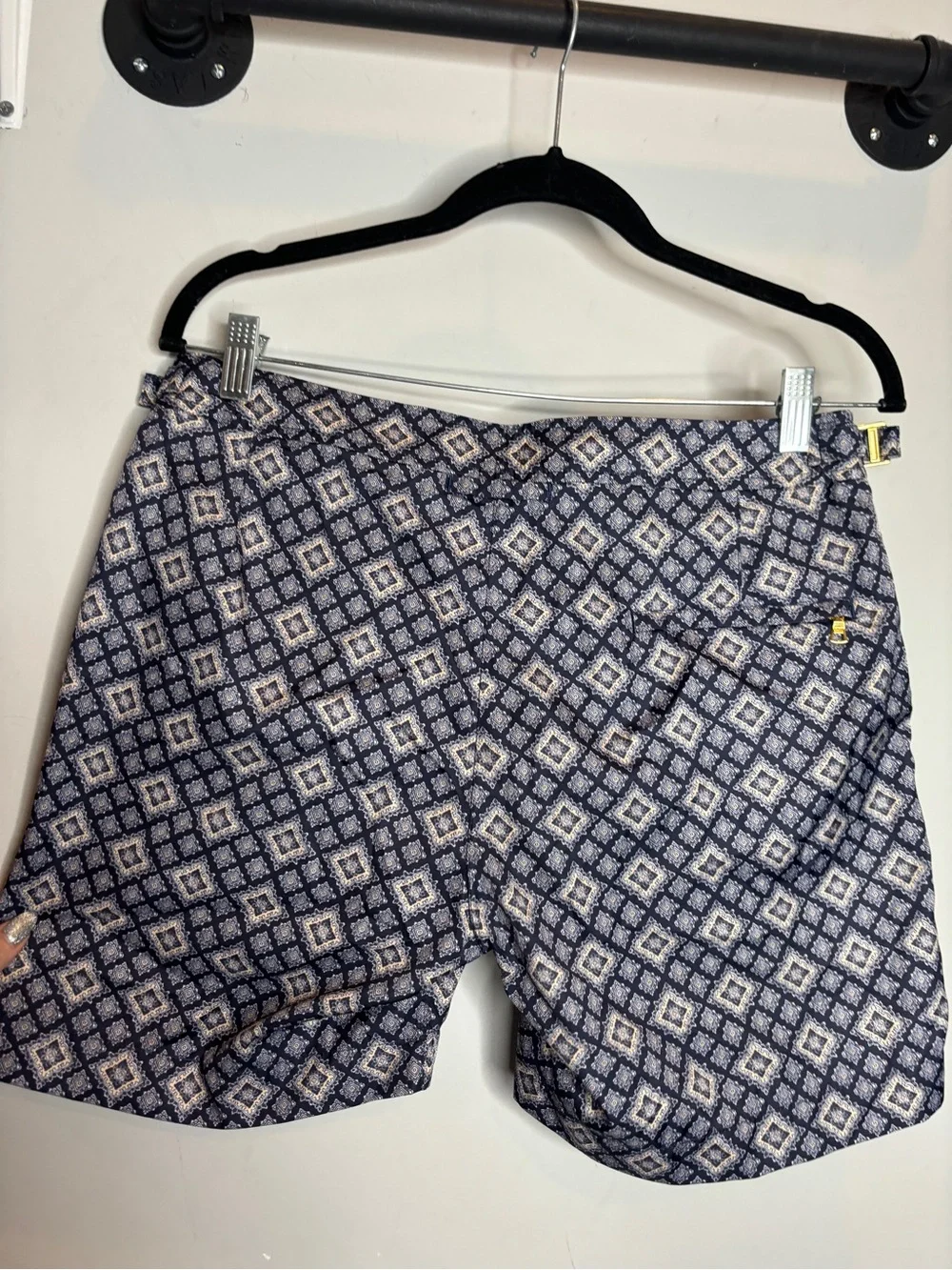 Orlebar Brown Bulldog Paisley Swim Shorts Size 31 Night Iris